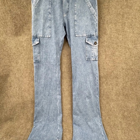 Hard Tail Forever 6 Pocket Cargo Bootleg Flare Pants size L - Picture 5 of 15